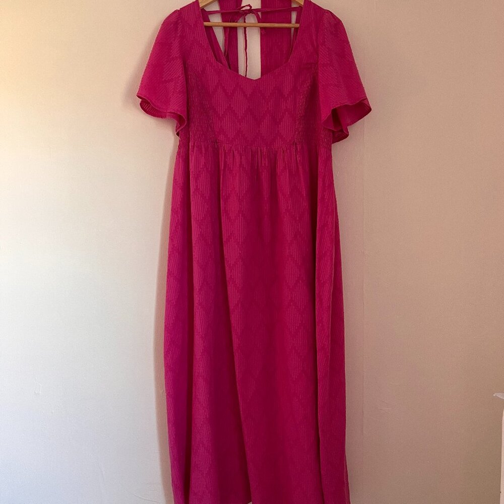 Seraphine Fuchsia Pink Cotton Broderie Maternity & Nursing Dress - Picture 5 of 11